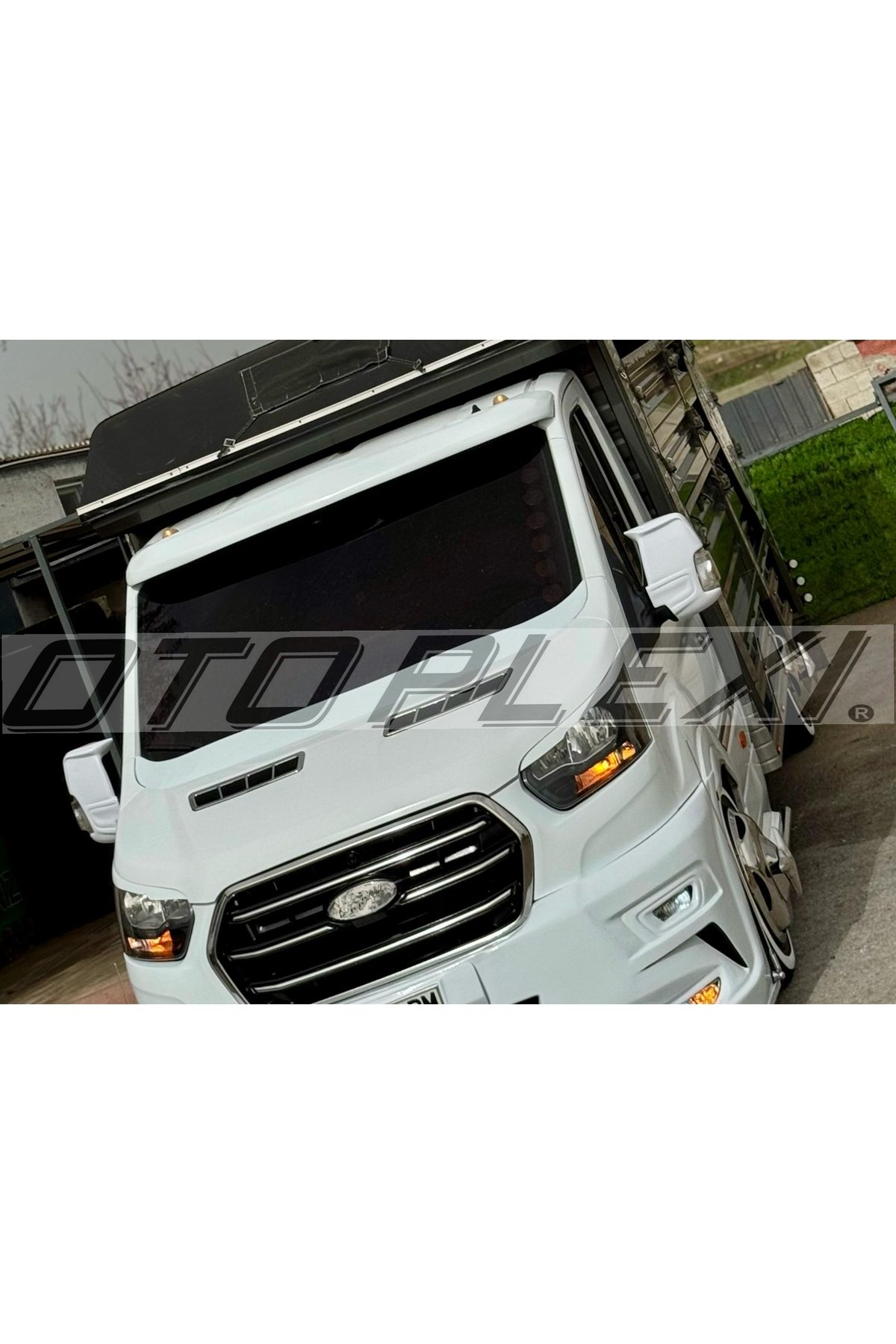 Ford Transit Ön Güneşlik Pikap Ön Şapka Ön Kep Pikap Uyumlu Beyaz Boyalı 2014+
